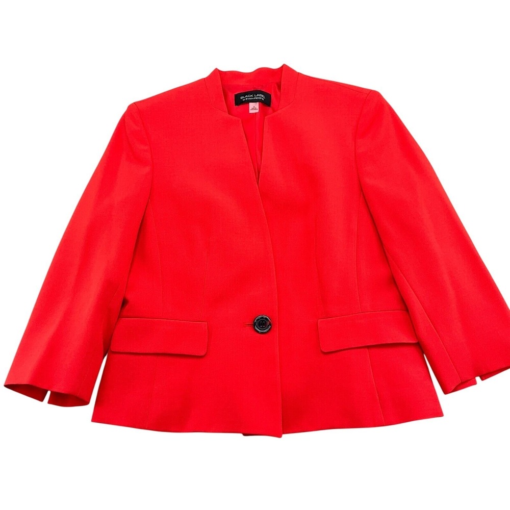 Black Label by Evan-Picone Blazer Women 8 Red Vibrant Holiday Office Statement
